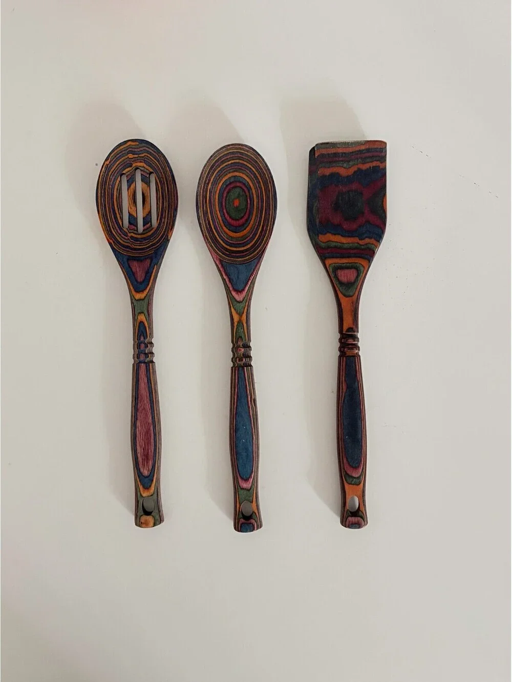 Pakkawood Untensils Wooden Kitchen Utensils - Slotted Spoon, Spoon, Spatula